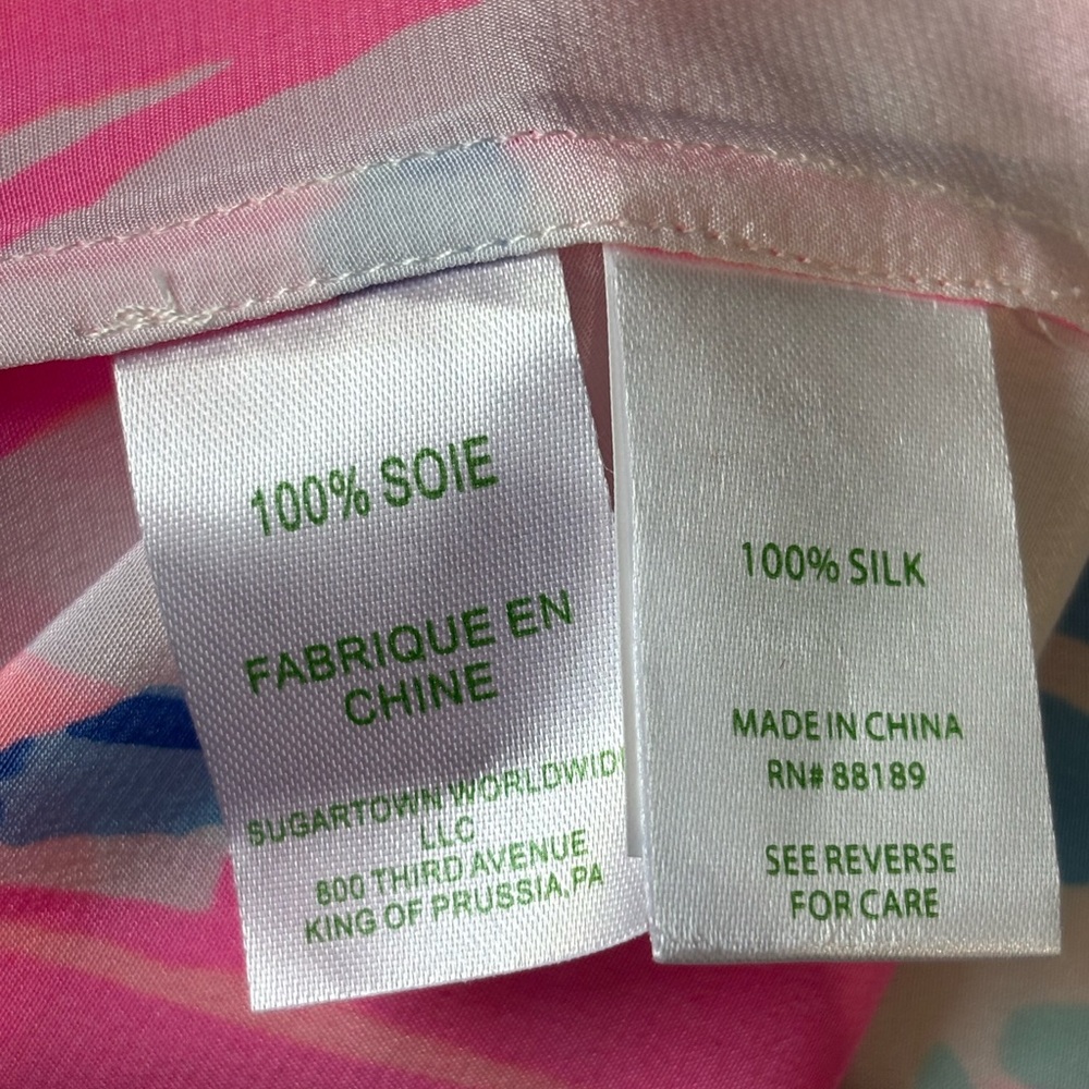 Lilly Pulitzer NWT “Out to Sea” Elsa 100% Silk Long sleeve blouse, Large - Picture 8 of 9
